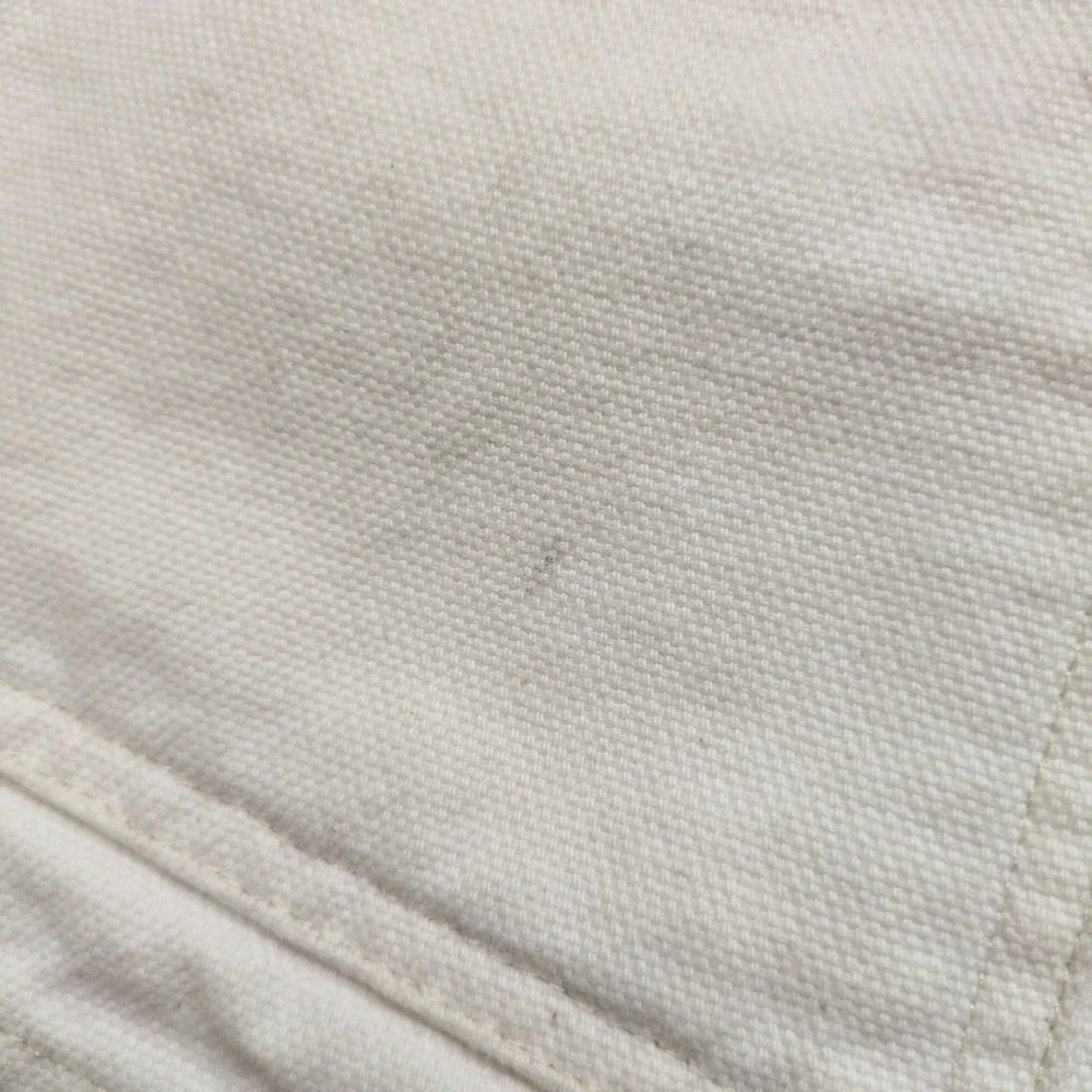 Vtg 90s Ruff Hewn Barn Chore Jacket White Canvas Corduroy Collar Workwear Large